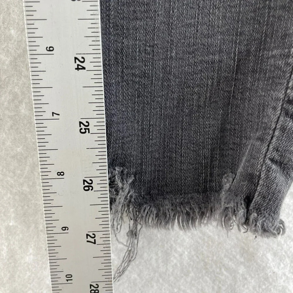 Madewell Jeans Womens 26 Black Wash High Rise Slim Skinny Raw Hem Button Denim - Picture 4 of 11